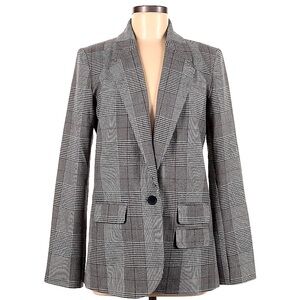 Plaid Zara Style Blazer 6 Black White Vintage oversized